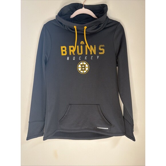 Boston Bruins Majestic ThermaBase Hoodie Sweatshirt – Size Medium NHL Hockey - Picture 1 of 5